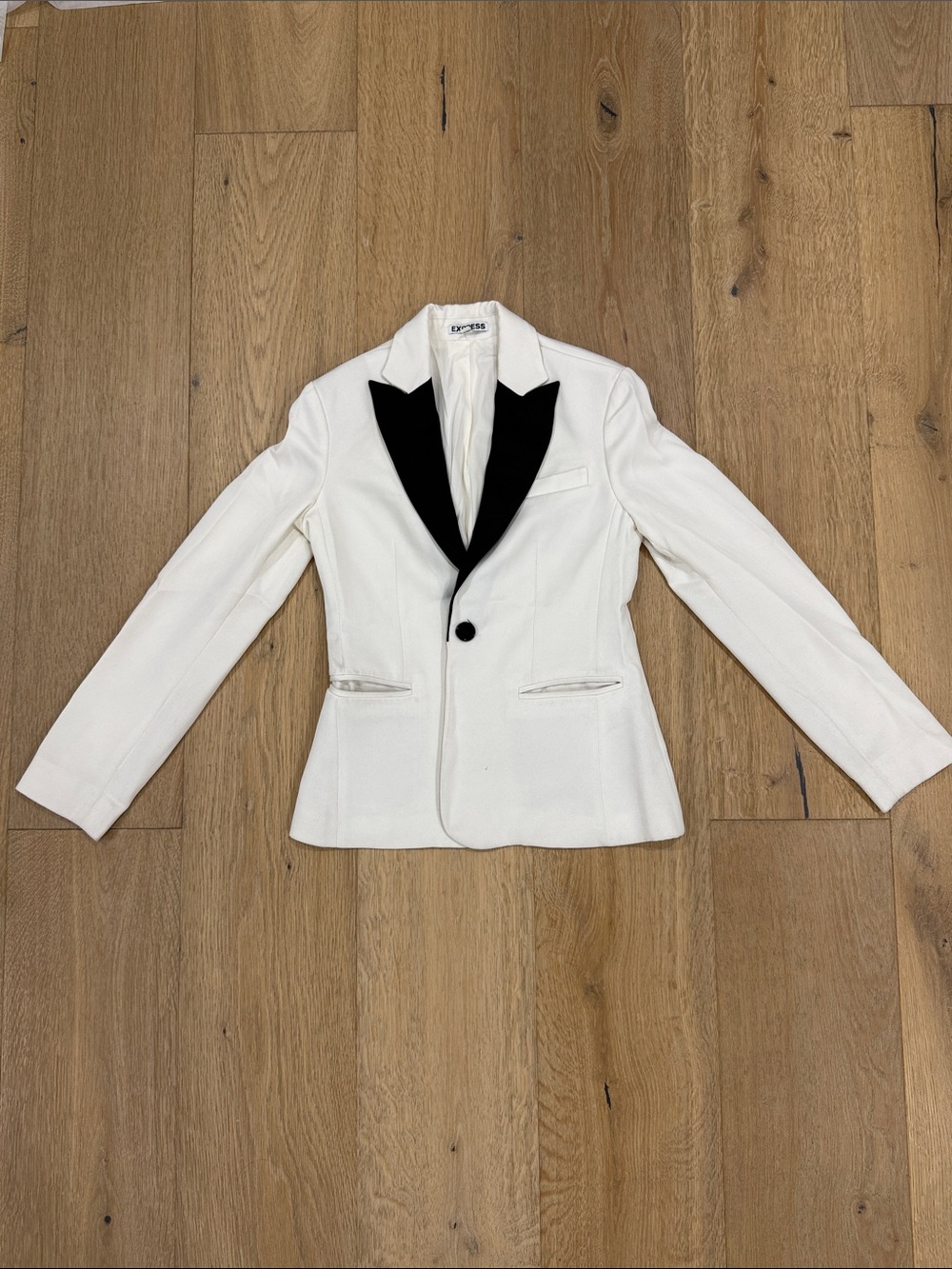Express White Blazer with Black Lapel